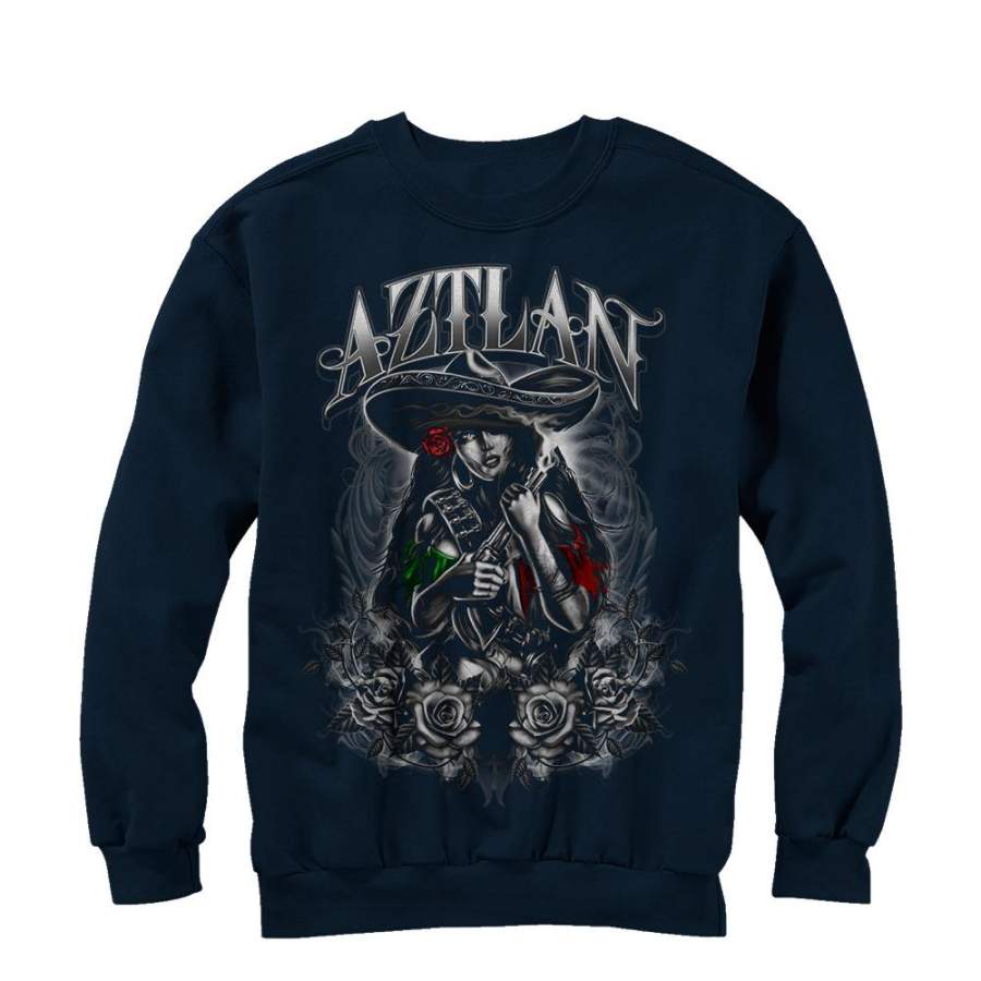 Aztlan Men’s Adelita  Sweatshirt Navy Blue