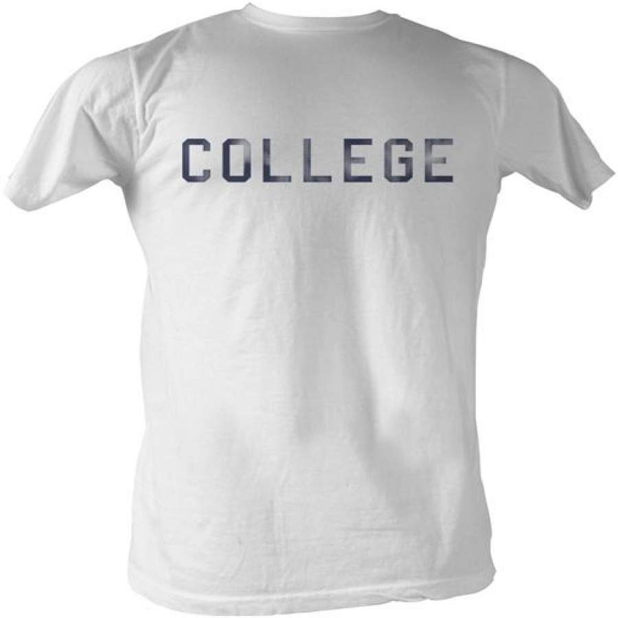 ANIMAL HOUSE-DISTRESS COLLEGE-WHITE ADULT S/S T-SHIRT