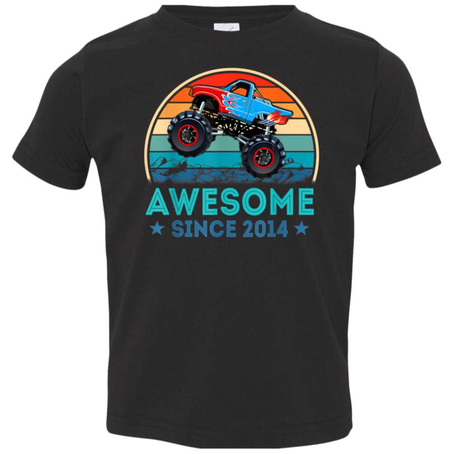 Awesome Since 2014 5th Years Old Monster Truck Shirt TShirt 3321 Rabbit Skins Toddler Jersey T-Shirt