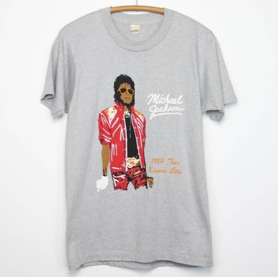 Michael Jackson Shirt Vintage tshirt 1984 Thriller Tour Kansas City Concert Tee 1980s R B Soul Funk Rock Dance Love Music King Of Pop