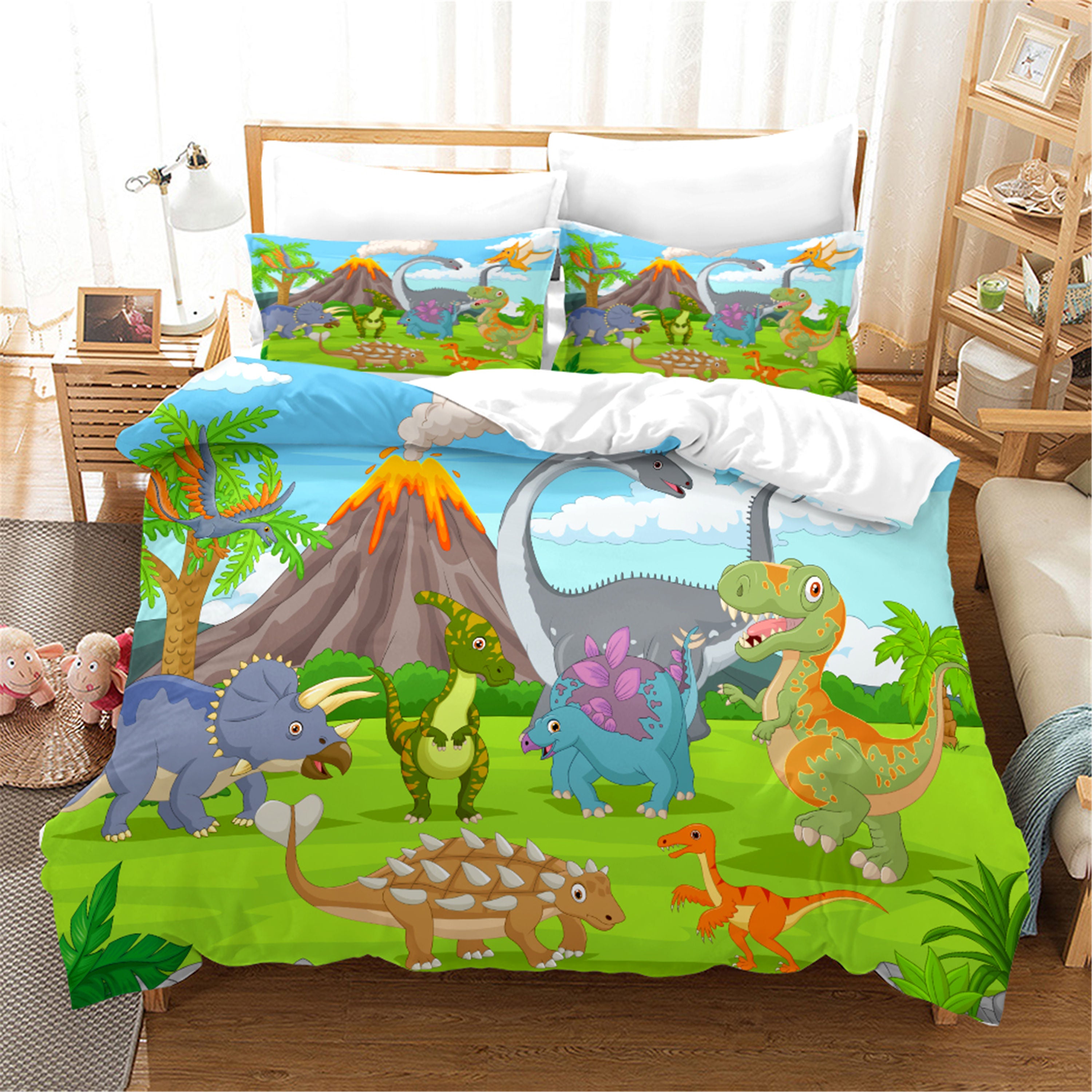 3D Cartoon Volcano Animal Dinosaur Quilt Cover Set Bedding Set Duvet Cover Pillowcases 111