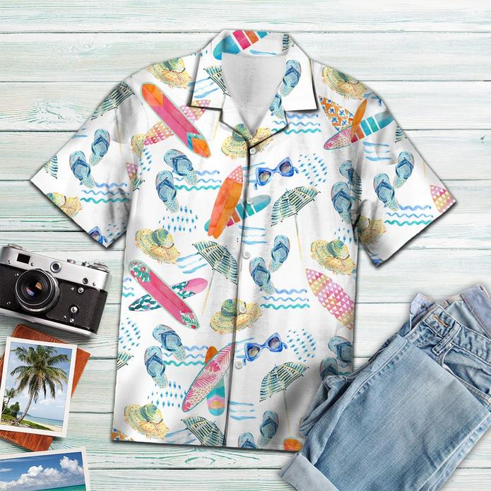 Surf Colorful Beach Tropical Polyester Hawaii Shirt Ha99106