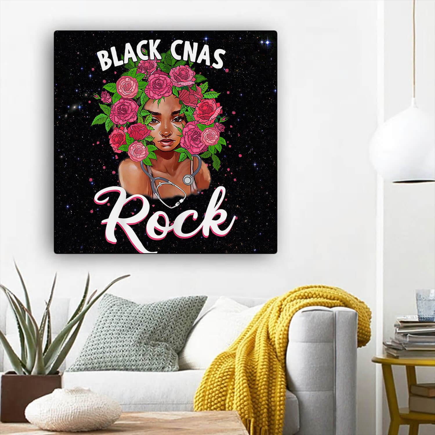 African American Canvas Art Beautiful Melanin Girl African American Wall Art And Decor Afrocentric Home Decor BPS41006