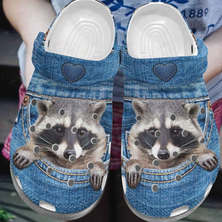 Raccoon White Sole Baby In My Pocket Crocs Classic Clogs Shoes ...