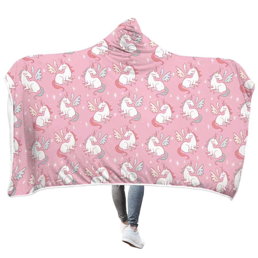 Unicorn and Wings Custom Hooded Blanket