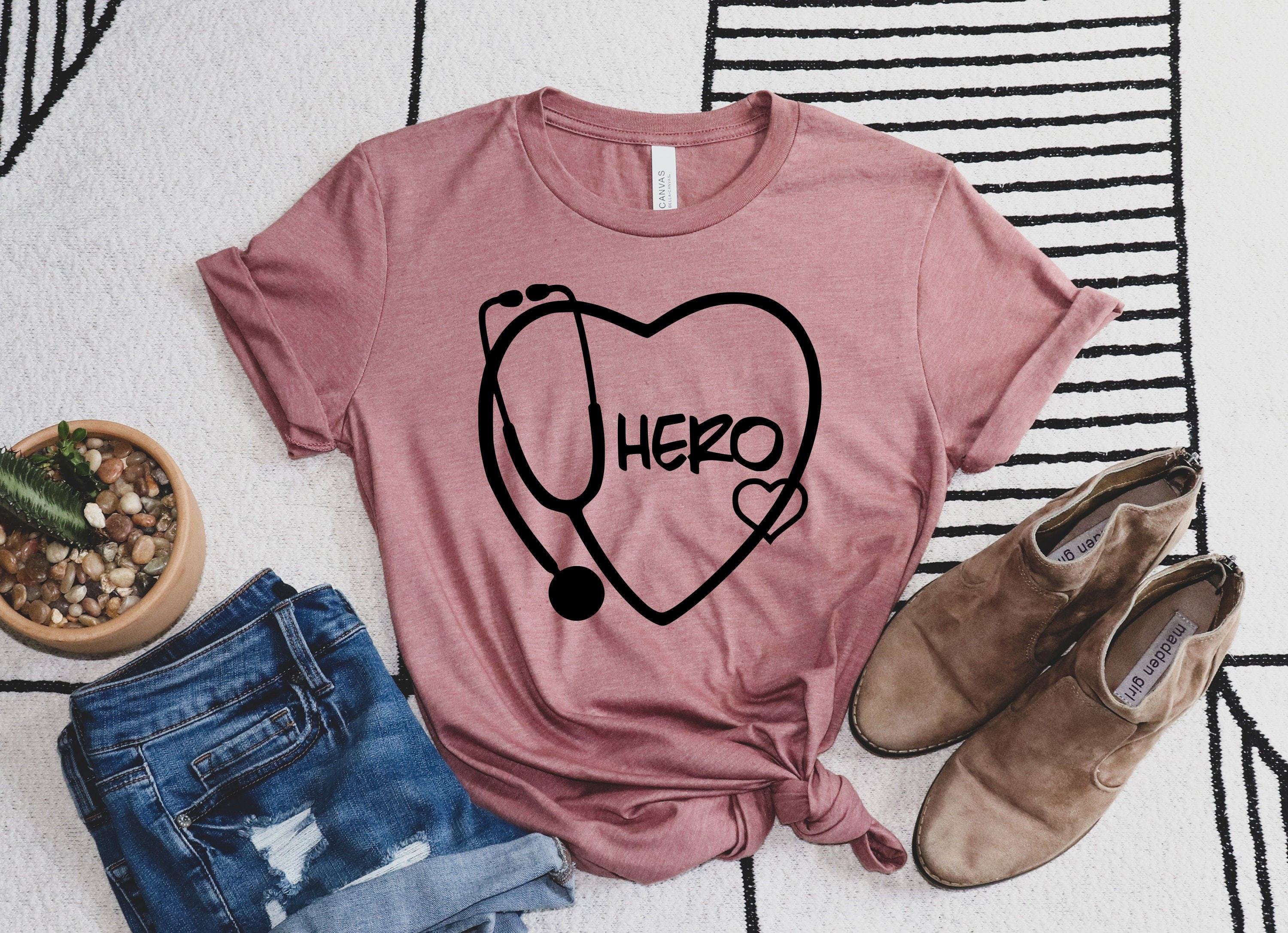 Stethoscope Hero Shirt, Nurse Shirt, Doctor Shirt, Gift For Med School, Cute Nurse Gift, Hero Shirt, 2020 Nurse Graduation Gift, Cute Shirt