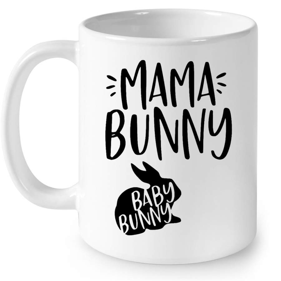 Mama Bunny Baby Bunny (w) – Full-Wrap Coffee White Mug