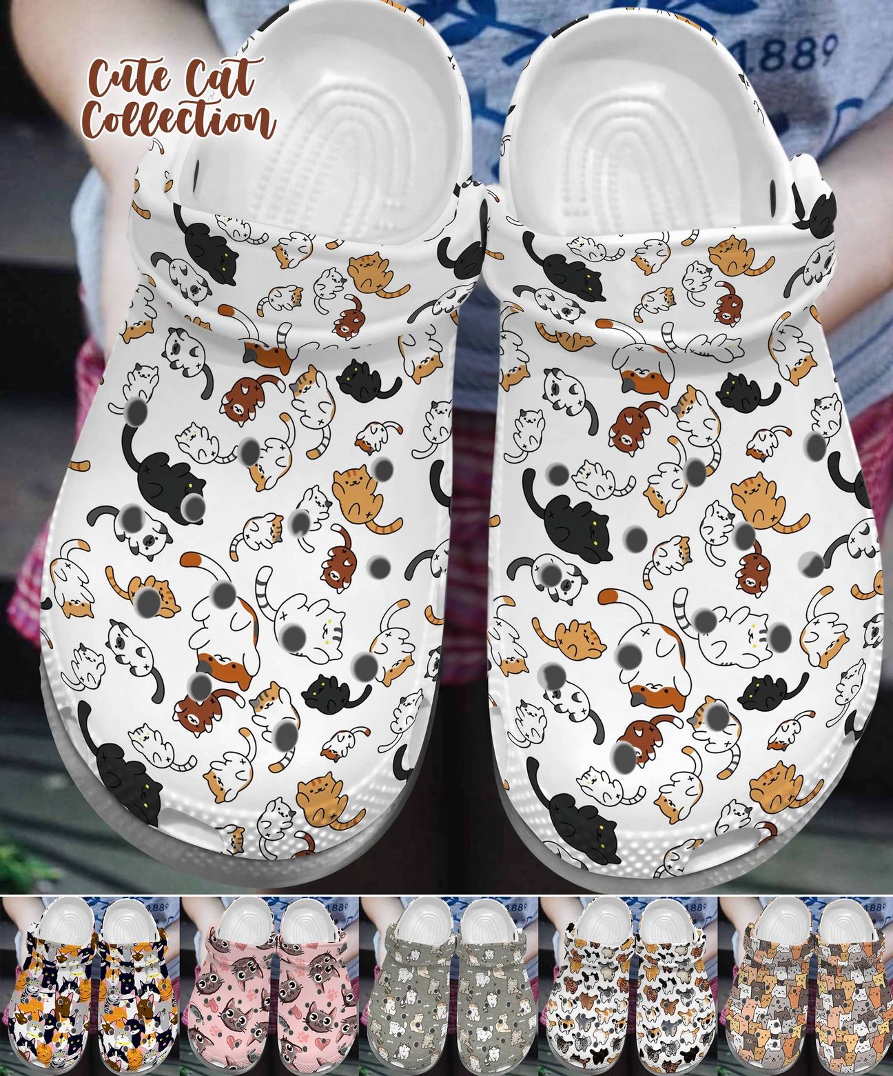 Cat Personalize Clog, Custom Name, Text, Fashion Style For Women, Men, Kid, Print 3D Cute Cat Collection