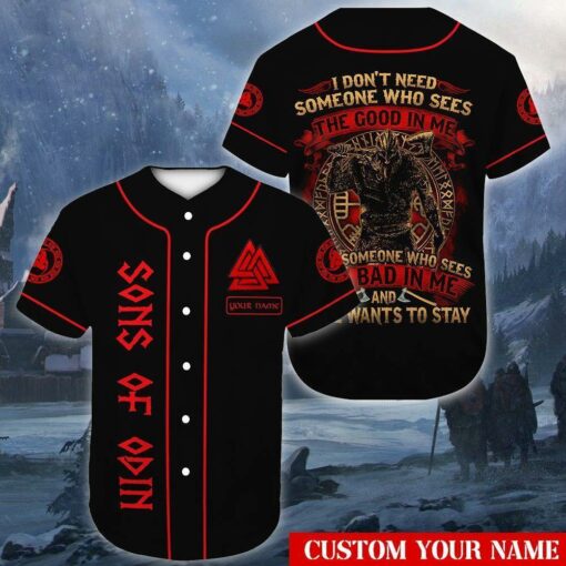 Custom Sons Of Odin Baseball Shirt For Viking Lovers