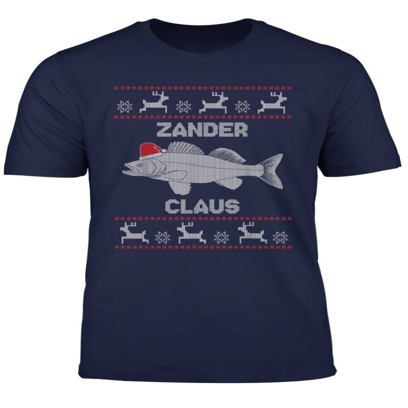 Zander Claus Ugly Christmas Angler Fischer Geschenk T Shirt