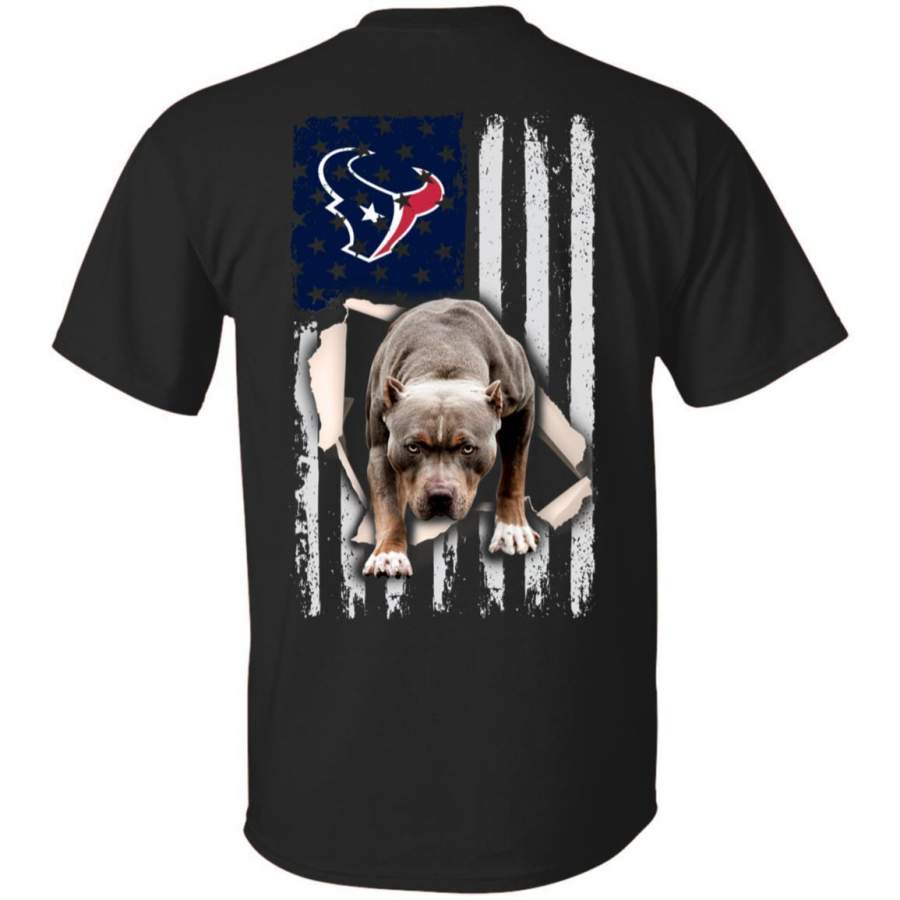 PitBull Steps Out From USA Flag Houston Texans Team Shirt Men Women TT08