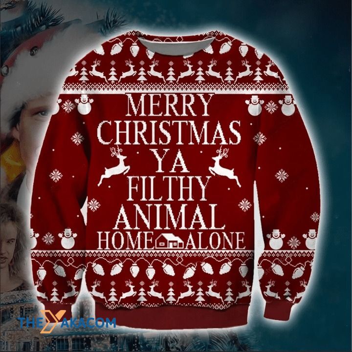 Red Merry Christmas Ya Filthy Animal Home Alone Gift For Christmas Ugly Christmas Sweater