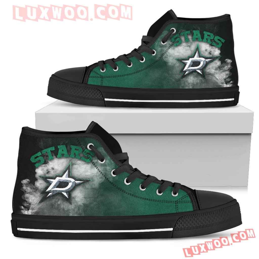 White Smoke Vintage Dallas Stars High Top Shoes Sport Sneakers