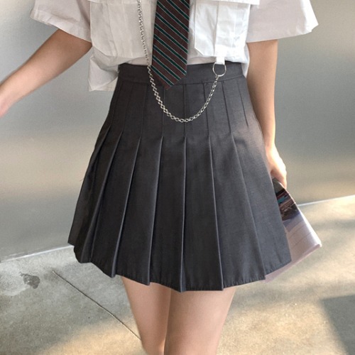 2021 spring and summer new high-waist pleated skirt female fashionable temperament is thin and anti-empty a-line short skirt alx