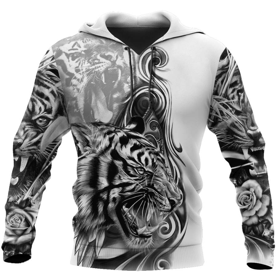 The Great Tiger Tattoo 3D All Over Print  Hoodie