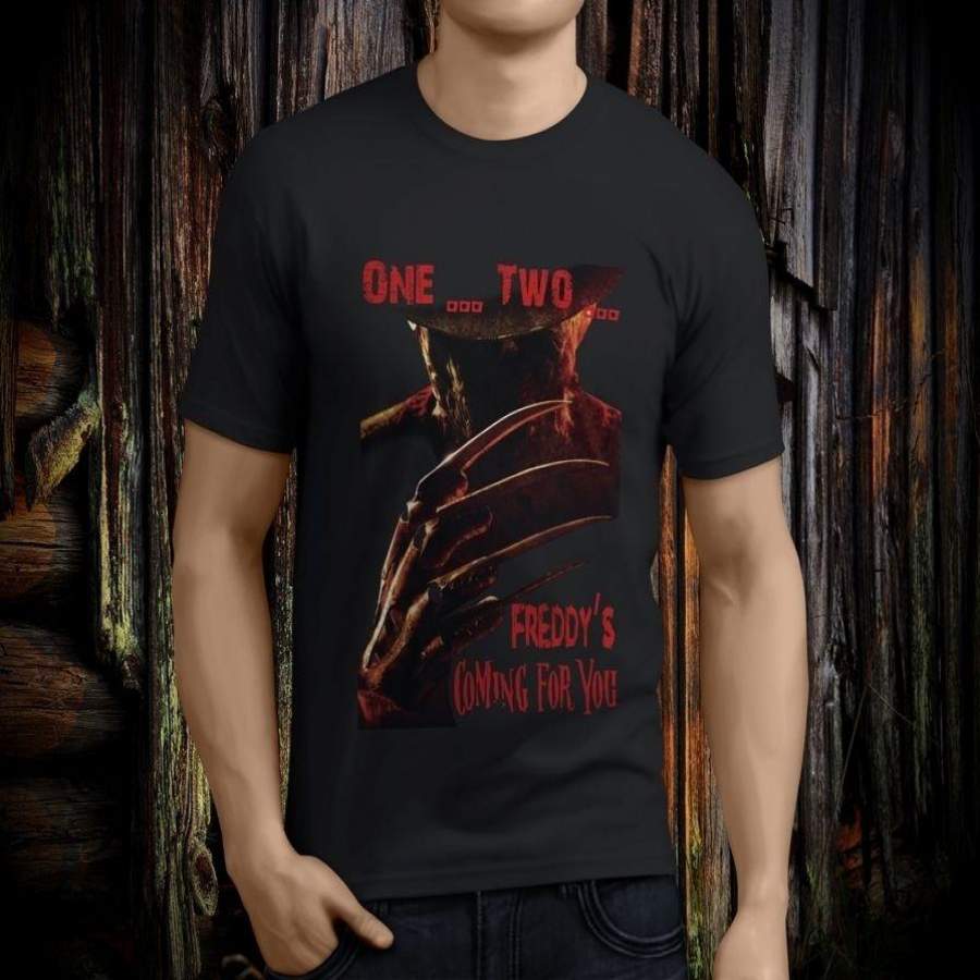 Freddy Krueger A Nightmare on Elm Street Horror Black T-shirt Mens Round Neck Short Sleeves Bottoming T-shirt Fashion T Shirt Tops Clothing