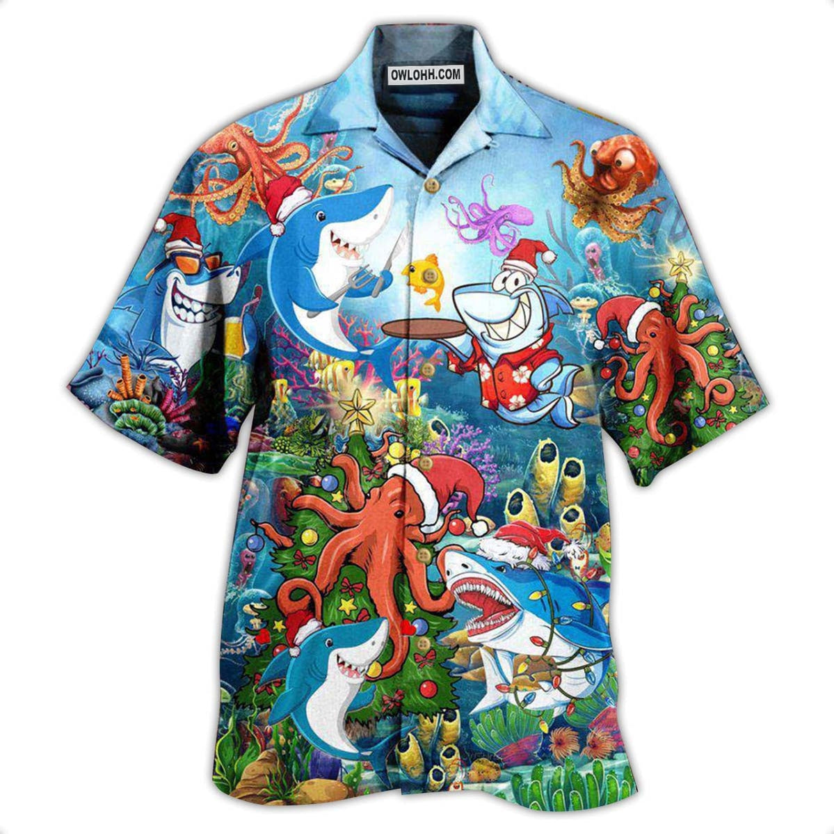 Shark Happy New Year – Hawaiian Shirt  – Owl Ohh