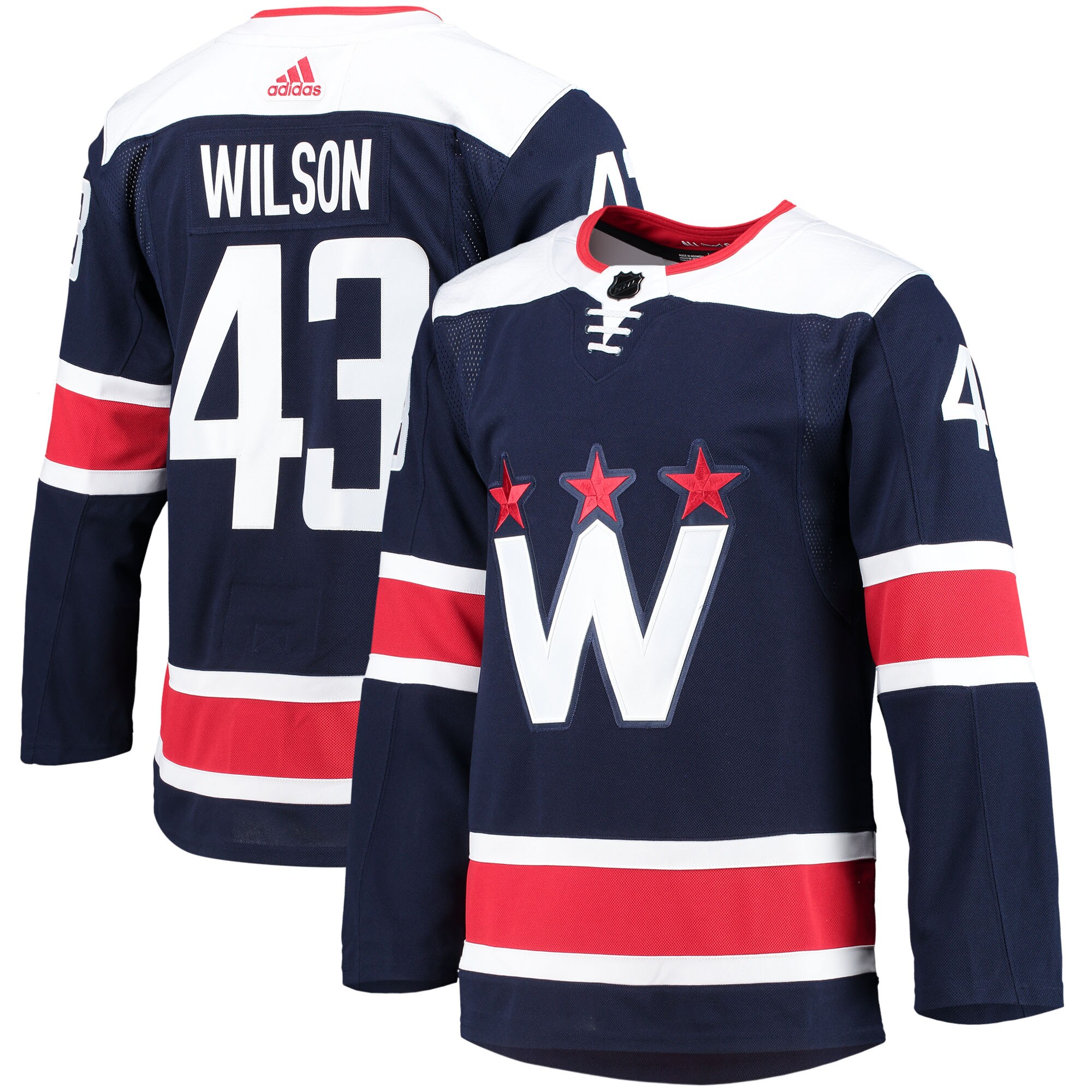 Men's Washington Capitals Tom Wilson adidas Navy Alternate Primegreen Authentic Pro Player Jersey