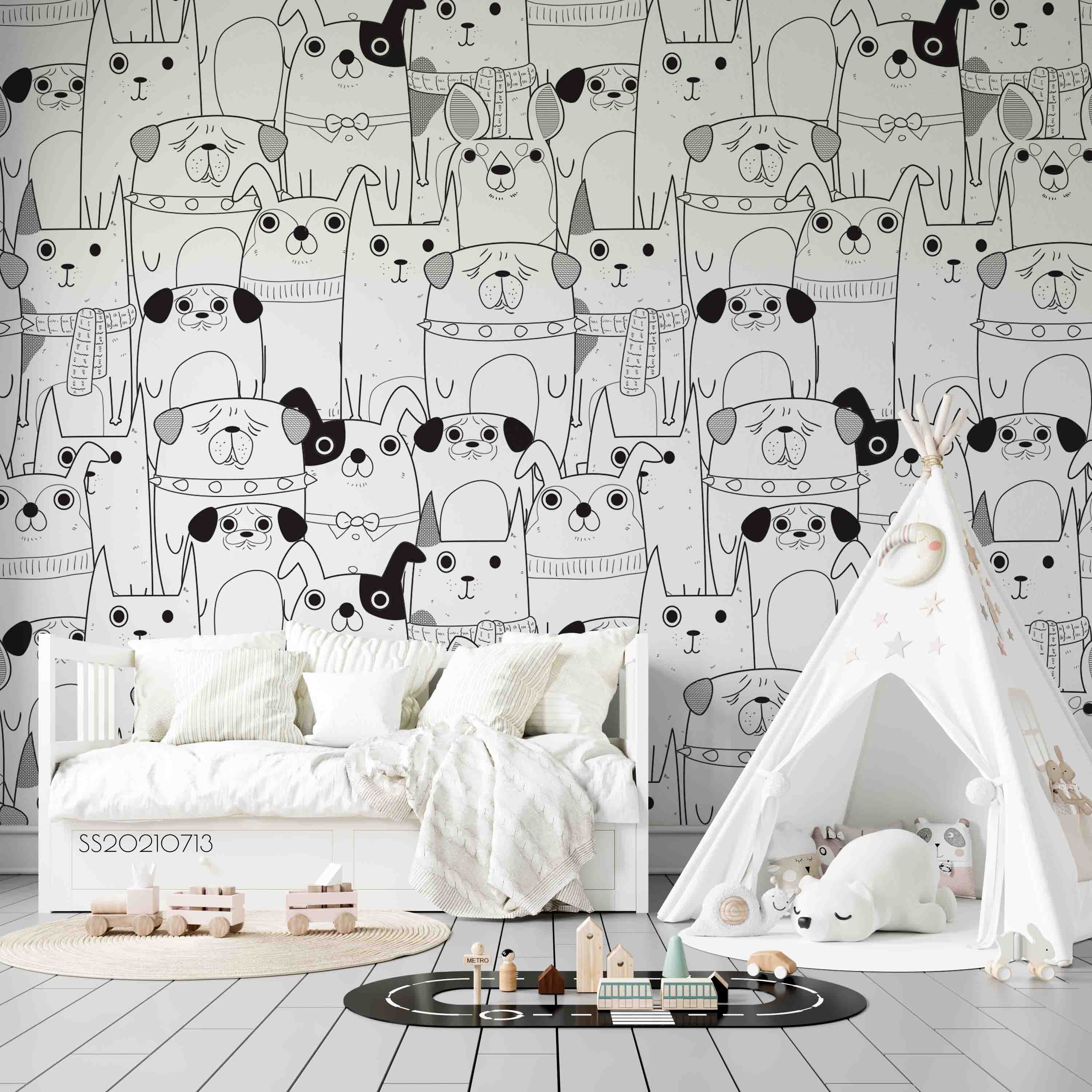 3D Cartoon Cute Animal Pattern Wall Mural Wallpaper Lqh 119