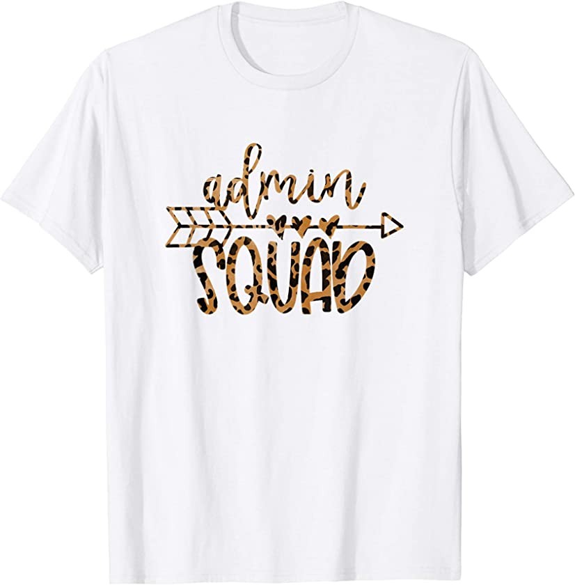 Admin Squad Back to School Matching Group Leopard T-Shirt