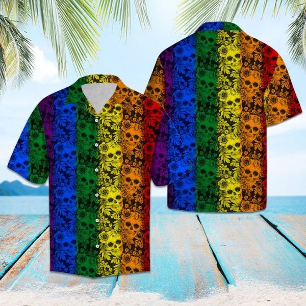 Skull Lgbt Color Hawaii Shirt Unisex Adult Ha102124