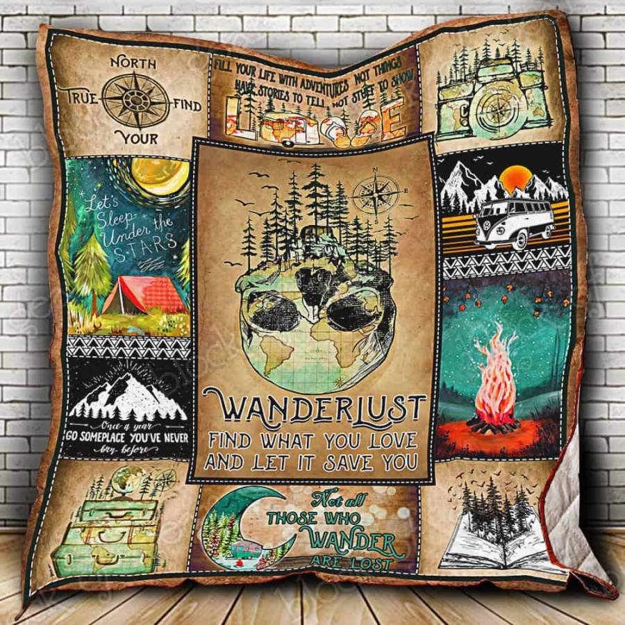 Wozoro Quilt Blanket Camping Wander Lust Find What You Love And Save You Twin Queen King Size