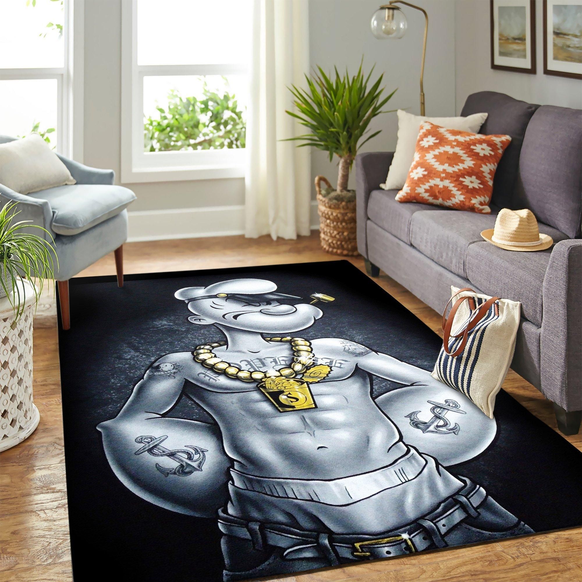 Popeye Badas Area Rug Geeky Carpet – home decor – Bedroom Living Room decor