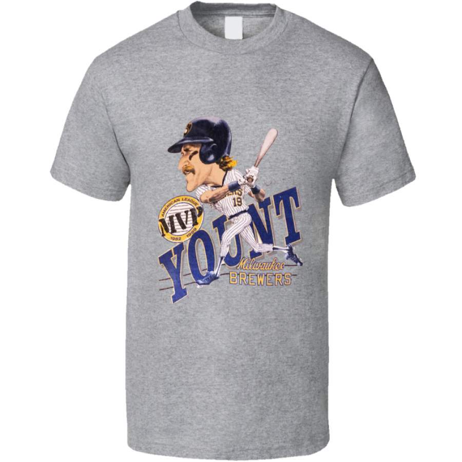 Robin Yount Milwaukee Baseball Retro Caricature T Shirt