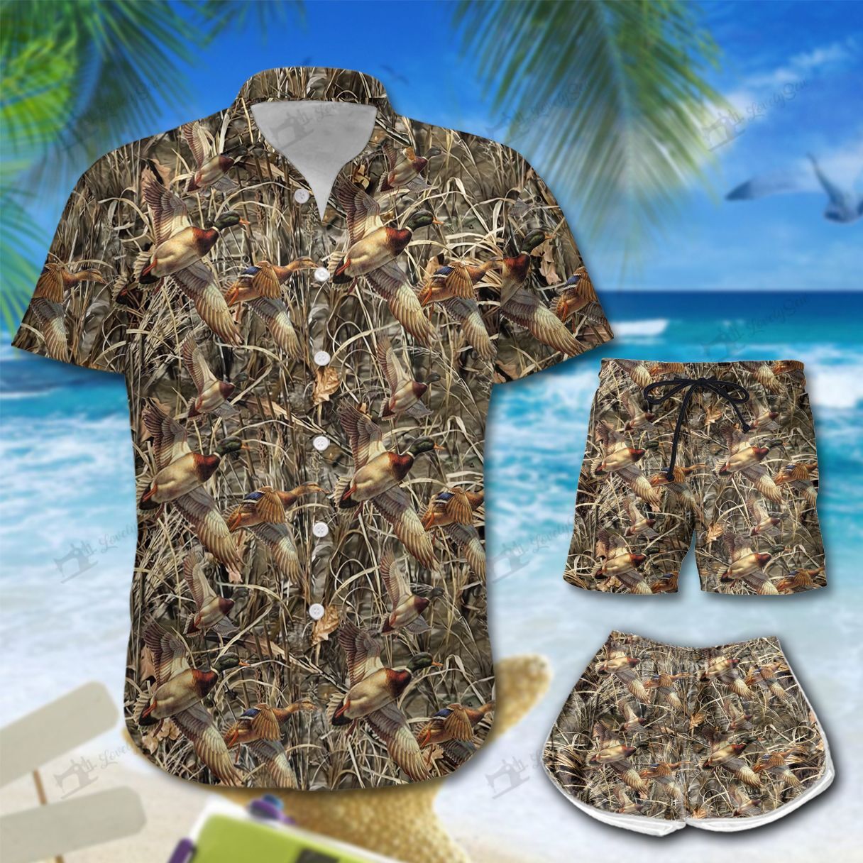 Duck Hunting Hawaiian Shirt Shorts Ha89347