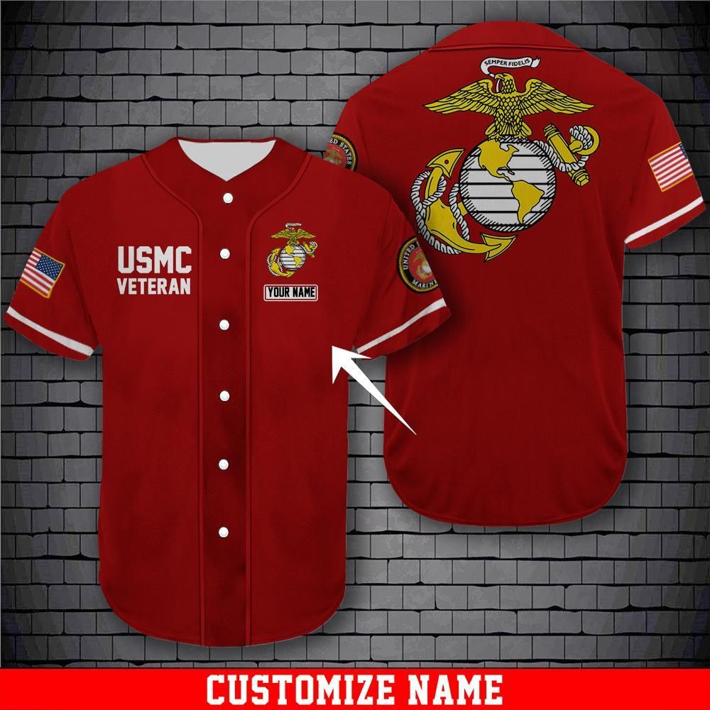 BASEBALL SHIRT – U.S MARINE VETERAN CUSTOMIZED NAME