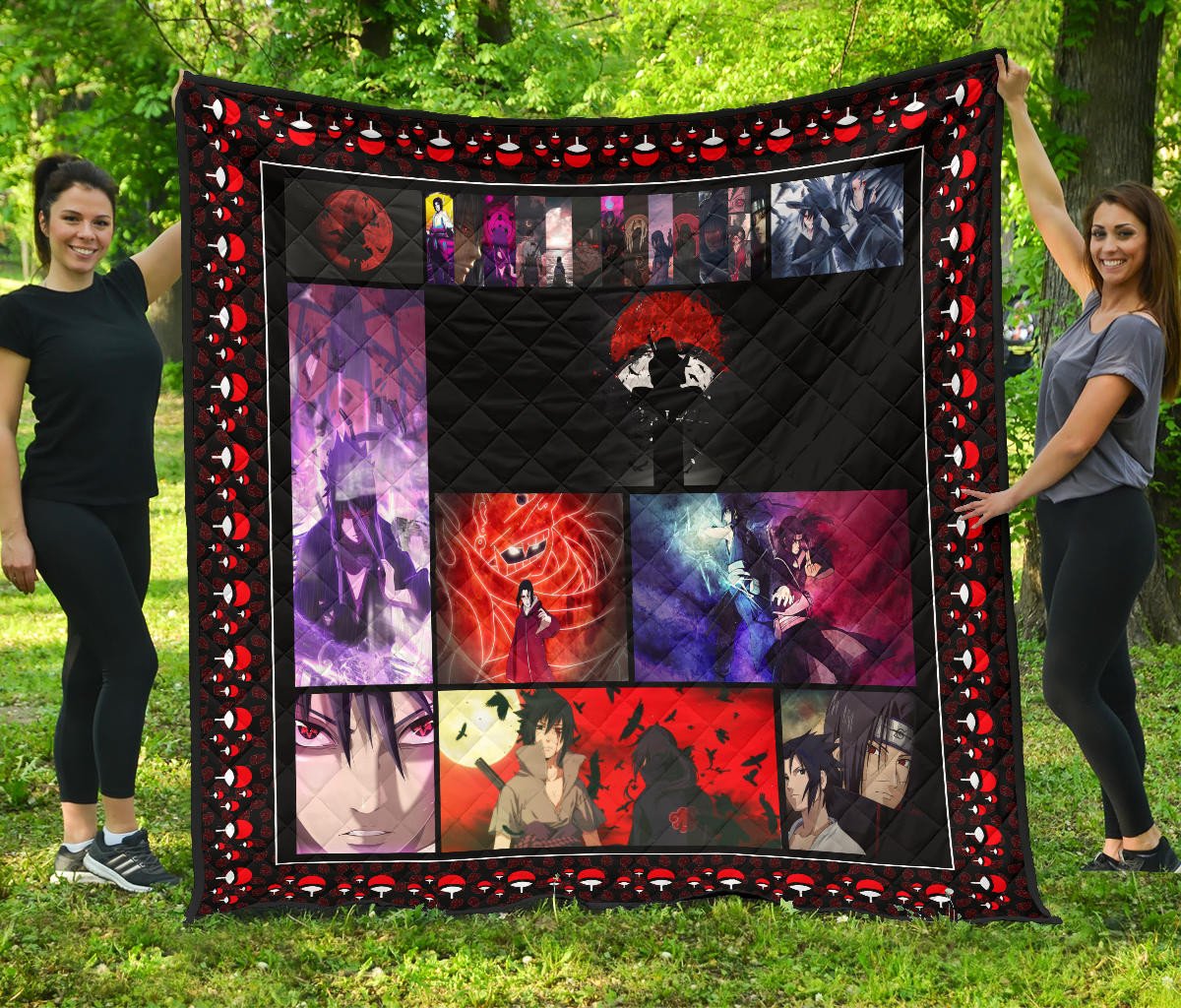 Itachi Vs Sasuke Uchiha Premium Quilt Blanket Anime Car Accessories Custom For Fans Na030304