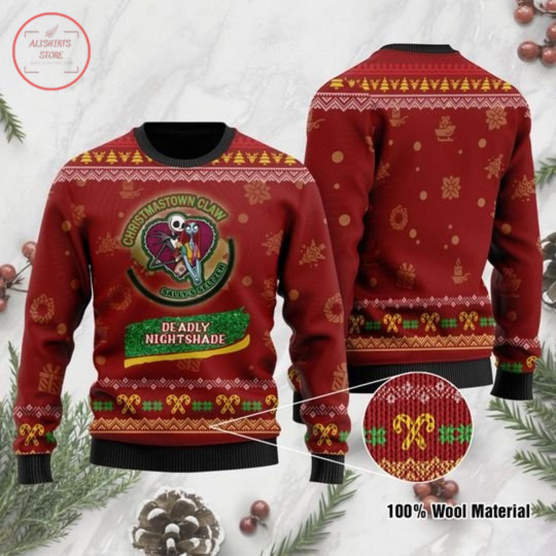 Jack Sally Deadly Nightshade Ugly Christmas Sweater – Diosweater