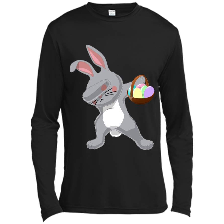 Dabbing Easter Bunny Shirt for Kids Easter Gift for Kids Long Sleeve Moisture Absorbing Shirt