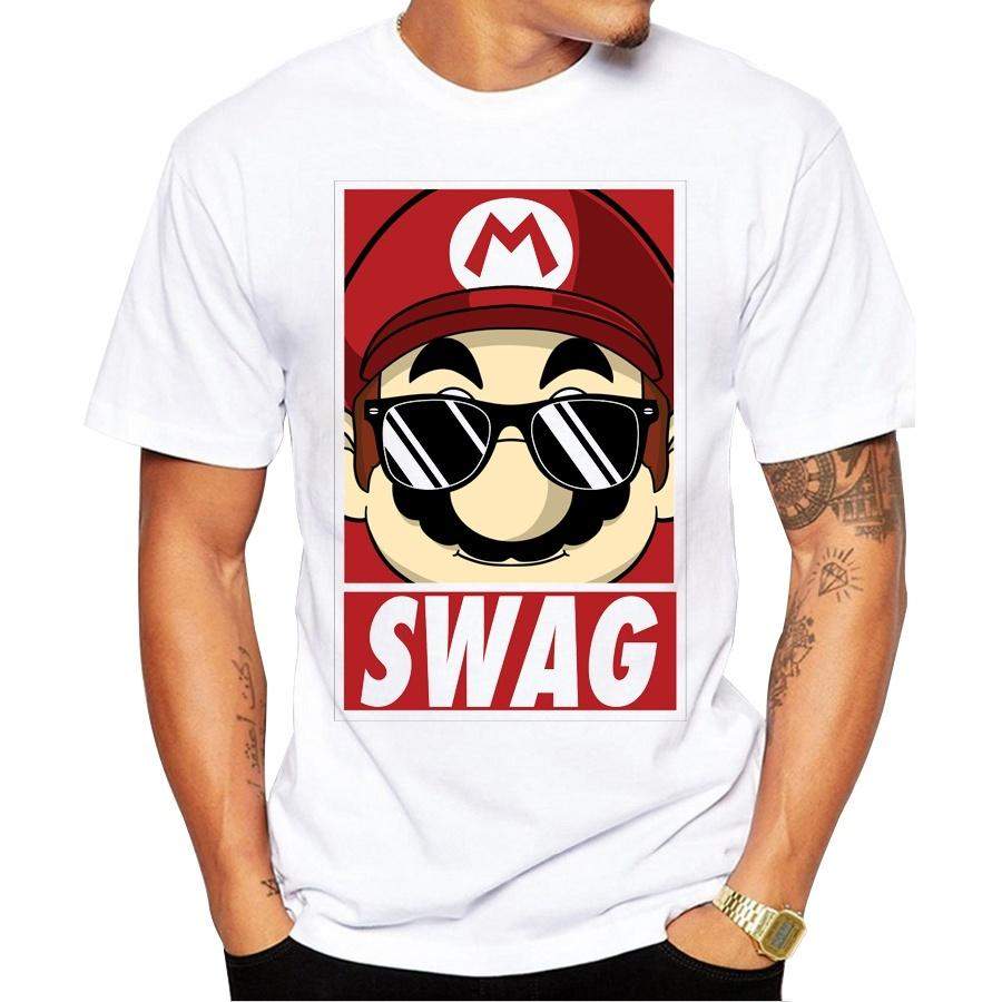 Newest Summer Mario Swag Men T Shirt Short Sleeve Casual Tops Cool Tee Fashion Printed T-Shirts
