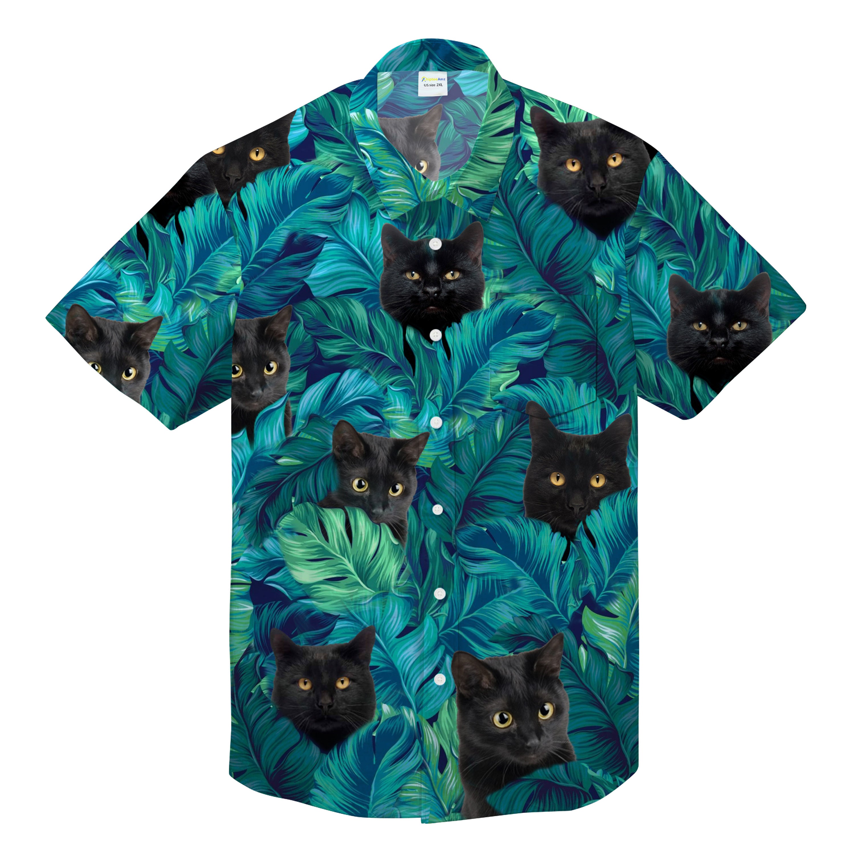 Black Cat Tropical Unisex Hawaii Shirt Ha86426