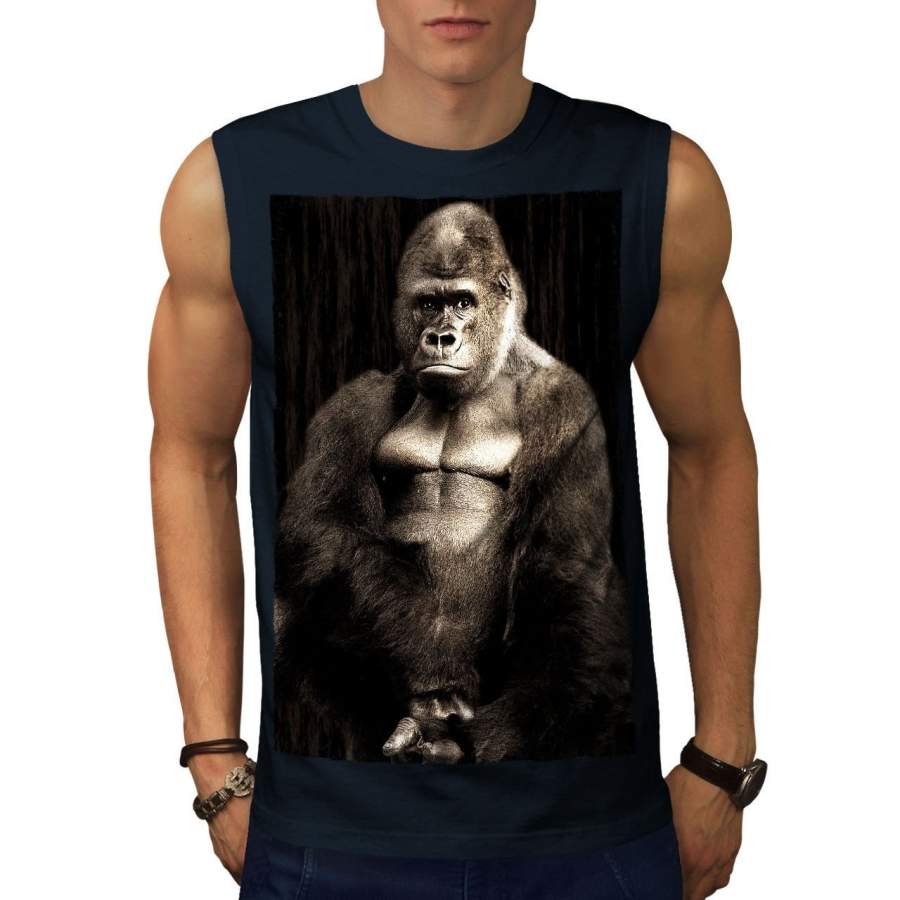 Wild Animal Gorilla Shirt Monkey Men Sleeveless T-Shirt Summer Fashion Top Tee