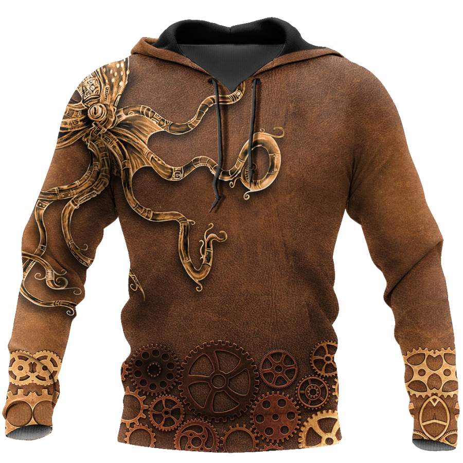 Octopus Steampunk Mechanic All Over Printed Hoodie For Men and Women DD11102002CL-NDD