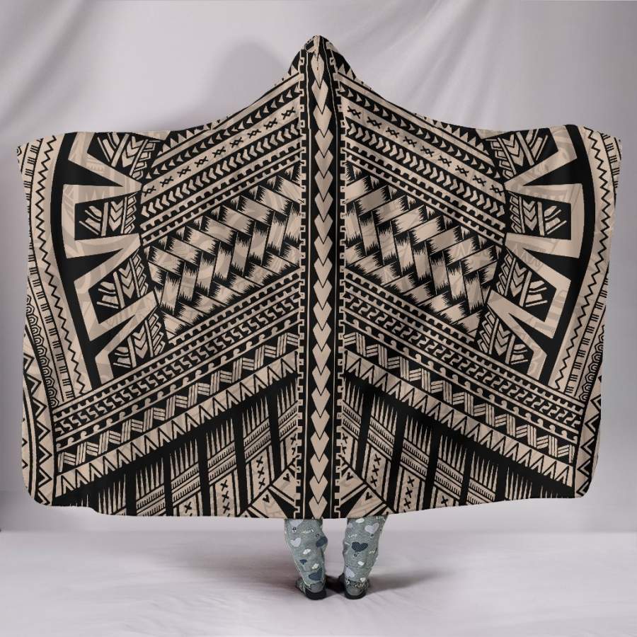 3D All Over Polynesian Hooded Blanket