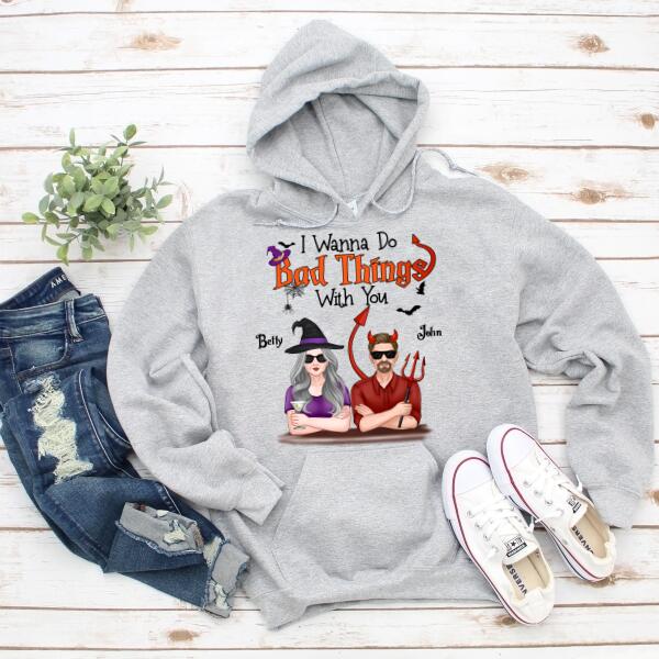 Personalized Couples Halloween Hoodies - Halloween Presents - Matching Halloween Shirts