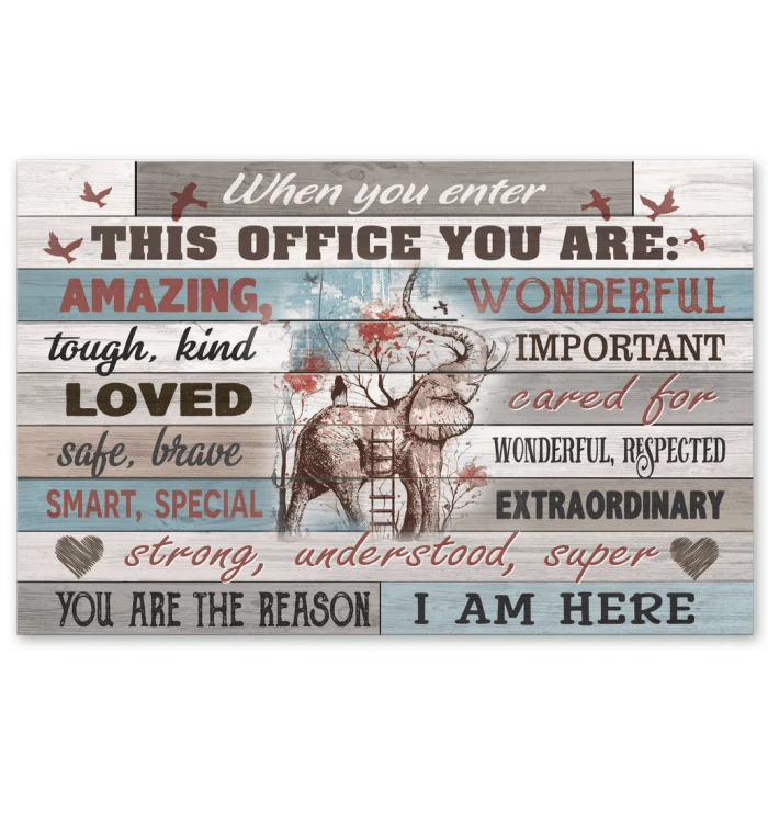 Elephant When You Enter This Office Canvas Prints Poster Wall Art Decor