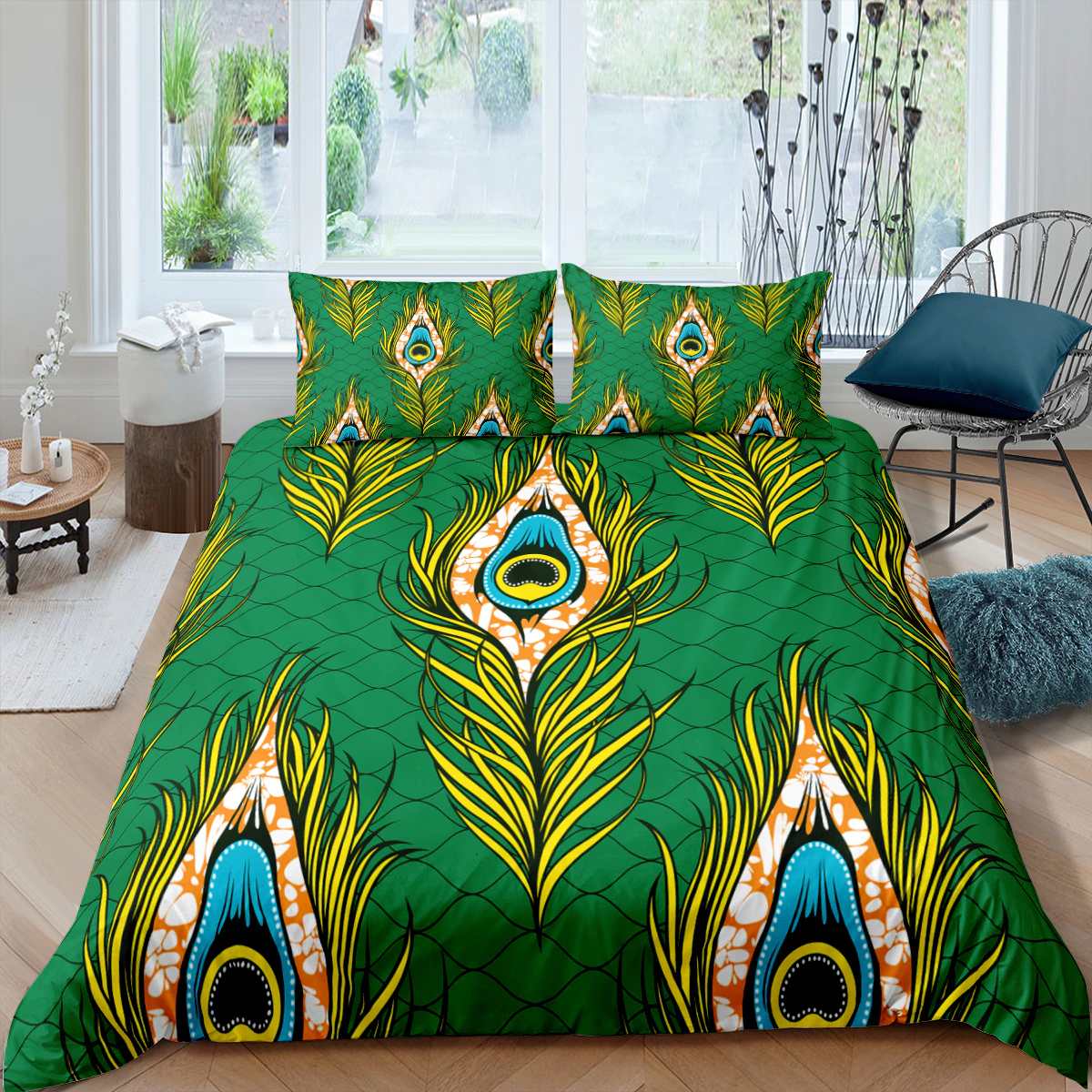 Zeimon African Print Duvet Cover With Pillowcase Cover Print Single Queen King Vintage 3D Bedding Set Zipper Closure