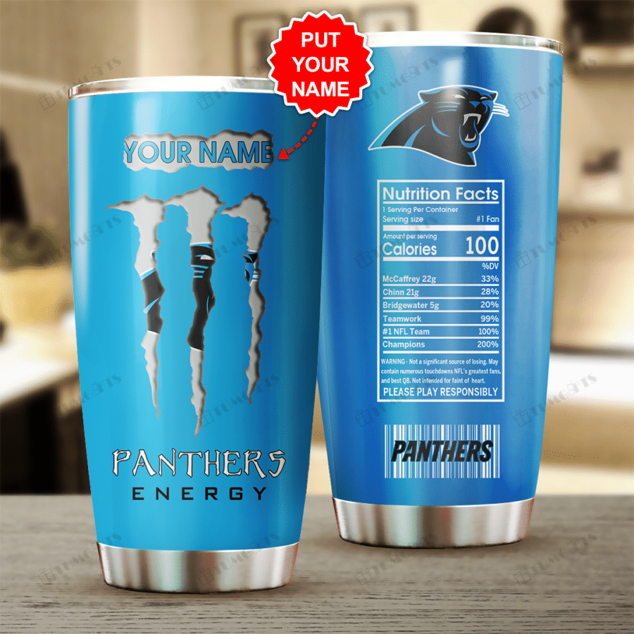 Buy Personalized Custom Name Carolina Panthers Stainless Steel Tumbler