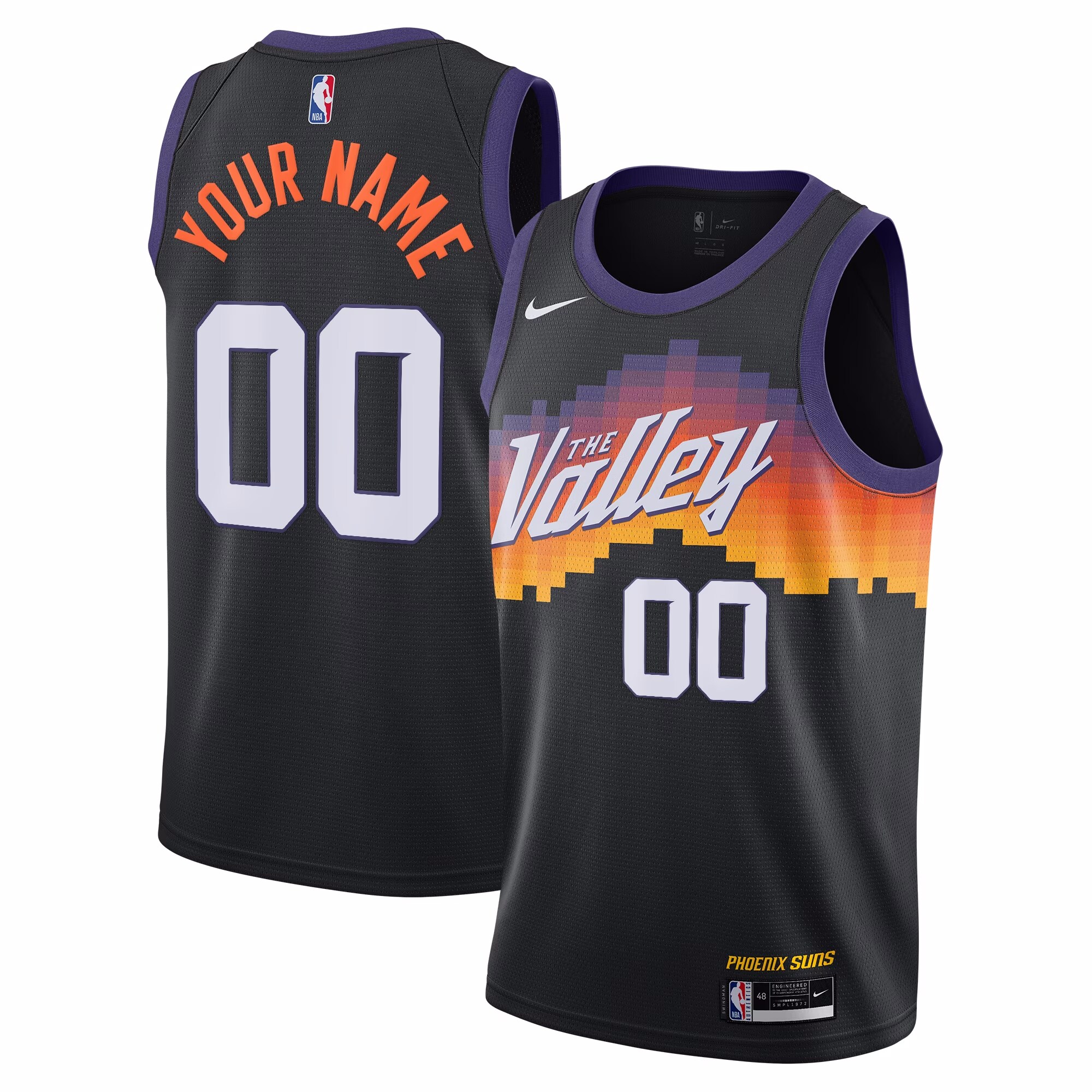 Phoenix Suns Unisex 2020/21 Custom Swingman Jersey – Black – City Edition