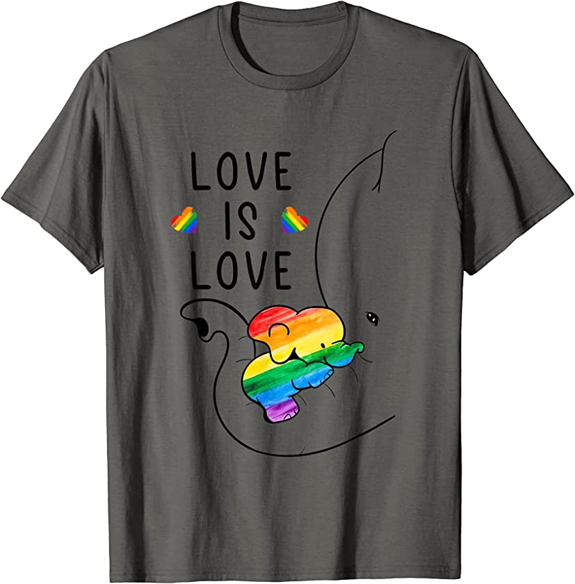 Love Is Love Elephant Mom LGBT Gay Pride Month T-Shirt