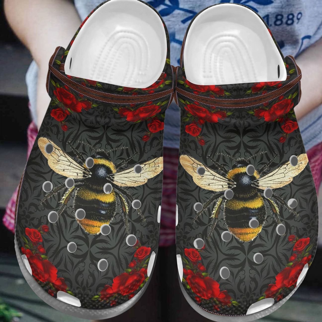 Bee Personalized Clog, Custom Name, Text, Color, Number Fashion Style For Women, Men, Kid, Print 3D Just A Girl Who Loves Bees 3