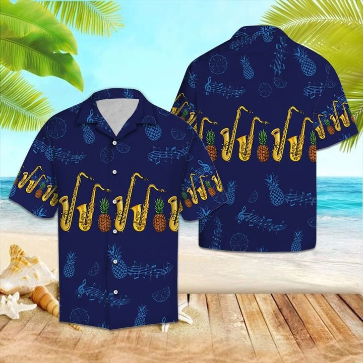 Saxophone Pineapple Hawaii Shirt Ha111275