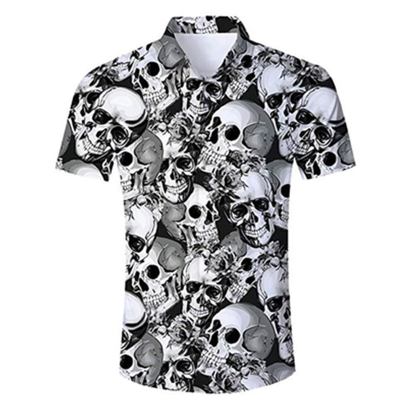 Check Out This Awesome Mens Hawaii Shirt Skull Ha45776