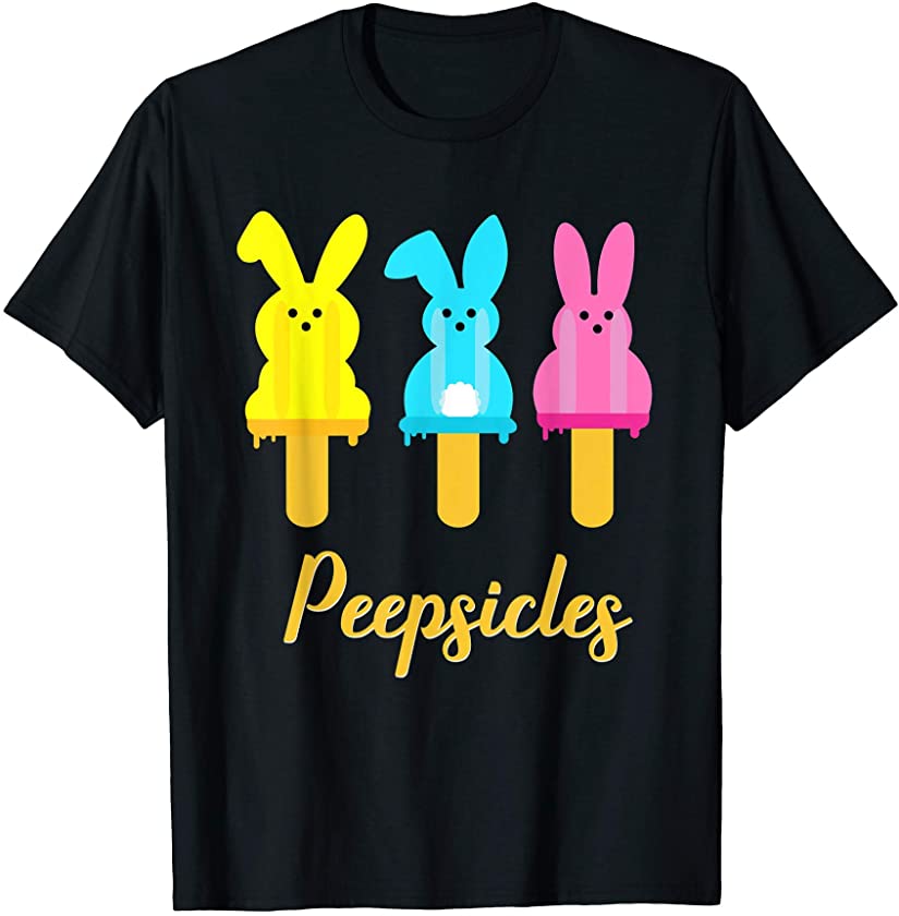 Peepsicles Bunny Popsicle Animal Pun Funny Easter T-Shirt