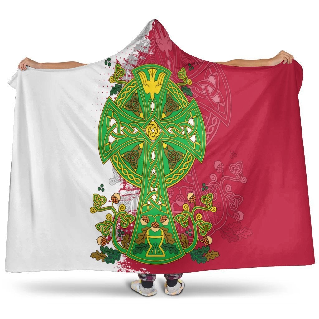 Wales Celtic Hooded Blankets Wales Celtic Cross