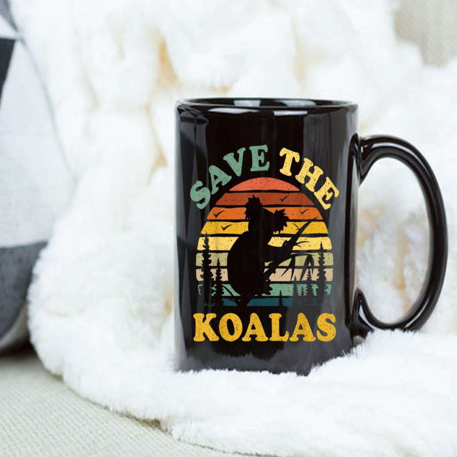 Coffee Mug Save the Koala Vintage Retro Animal Mug – Black Mug